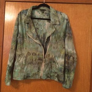 Cute custom dyed lightweight moto jacket